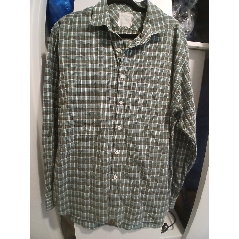 Billy Reid Button Down Shirt Mens XL Plaid Made in Italy